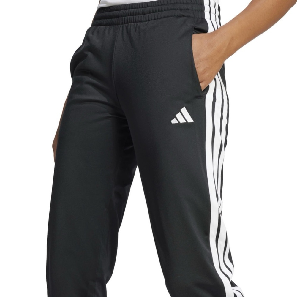 Adidas Black Joggers with White Accents